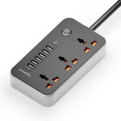 Porodo Blue Multi-Port Power Hub Ultimate Home - Office Kit 2M - Black